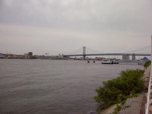 Ben Franklin Bridge from Camden, NJ